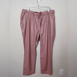 NWT WildFang Empower Vegan Leather Drawstring Pants Size 1X Mauve
